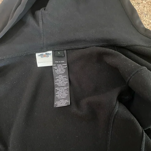 Authentic 3 in 1 Harley Davidson Black Orange Miss Enthusiast Leather Jacket Lrg - Picture 11 of 15